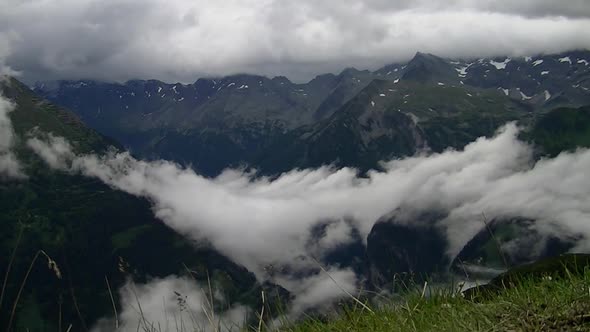 Rising clouds in a valley, austria