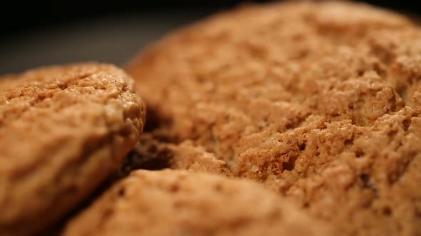 Fresh Baked Crispy Oatmeal Cookies, Delicious Dessert, Healthy Nutrition Recipes