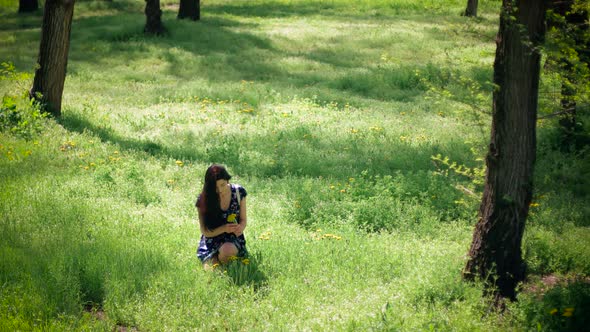 Woman Gathering Flowers