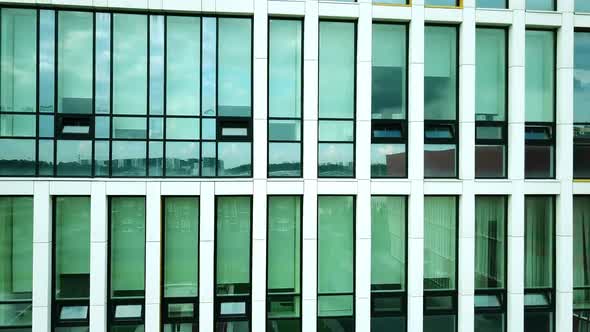 A Modern Hospital Building with Large Mirrored Windows