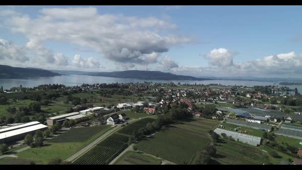 Top View of Reichenau Island and Lake Constance (Untersee)