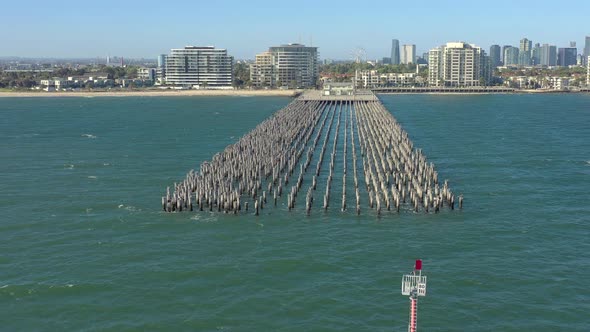 Princes Pier in Port Melbourne Australia Seen From the Air
