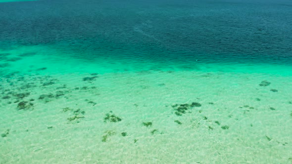 Tropical Landscape with Blue Sea and Lagoon