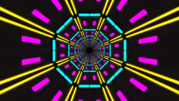 Neon Light Tunnel Loop