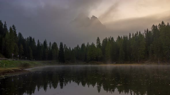 Time Lapse of Antorno Lake Dolomites Italy