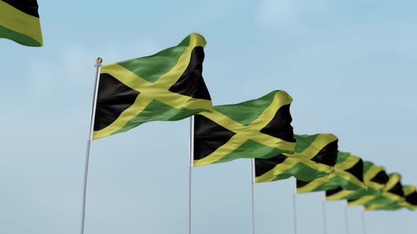 Jamaica Row Of Flags 