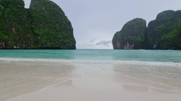 Maya Bay Koh Phi Phi During Rain at the Monsoon Season