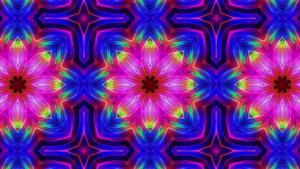 Blinking Colorful Light Kaleidoscope 4K 08