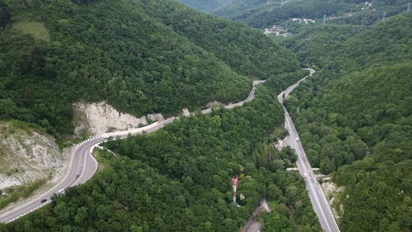 Mountain Winding Zig Zag Road