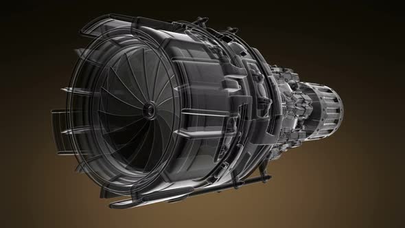 Rotate Jet Engine Turbine