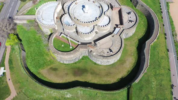 Aerial view of Deal castle, Deal, Kent, UK