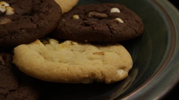 Cinematic, Rotating Shot of Cookies on a Plate - COOKIES 260