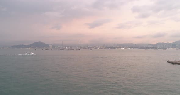 Hong Kong Skyline and Victoria Harbor.