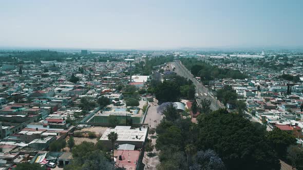 Old train station in Queretaro Mexico seen from a Drone