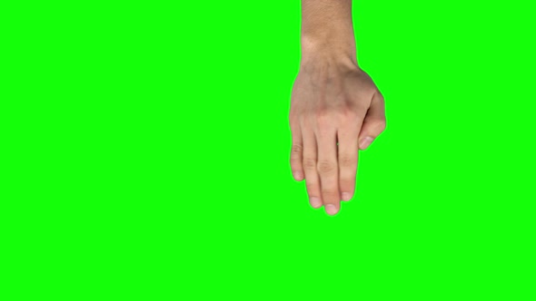 Man Hand Is Performing 4x Swipe Left, Double Swipe Left and More at Tablet Screen Gesture on Green