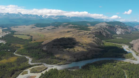 Aerial Video of the Kurai Steppe