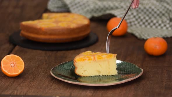 A Piece Of Tangerine Upside Down Cake.