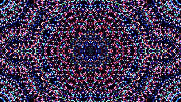 Abstract Kaleidoscope pattern with full colors. Magic mandala. 4k