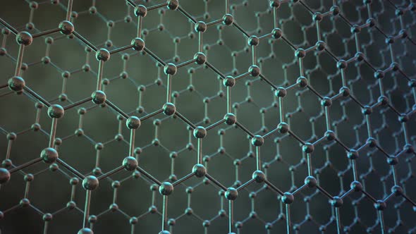 Loopable graphene structure. Two rows of carbon atoms. Dark honeycombs