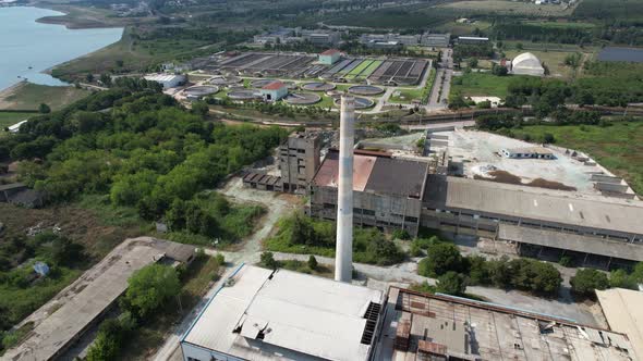 Aerial Factory Chimney
