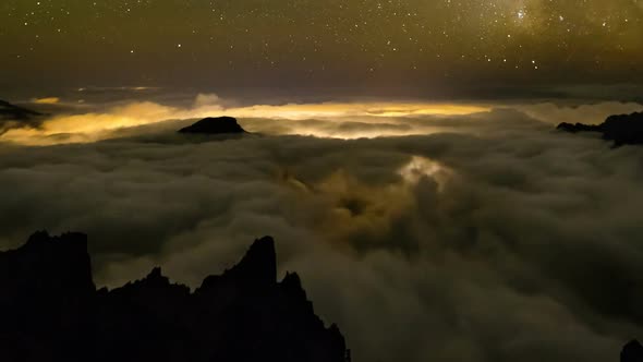 La Palma Caldera At Night Timelapse