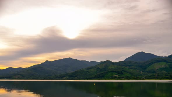 View of Colorful dramatic sky sunset or sunrise with Moving clouds background