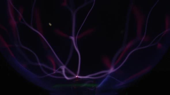 Lasers of plasma ball moving in slow motion alt