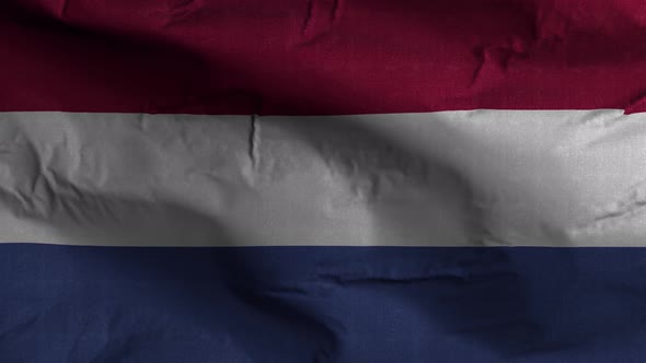 Netherlands Flag Textured Waving Background 4K