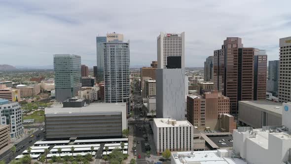 Aerial shot of the central business district