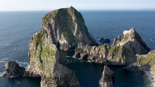 Flying Towards Cnoc Na Mara Lurking Fear and Tormore Island at Glenlough Bay Between Port and Ardara