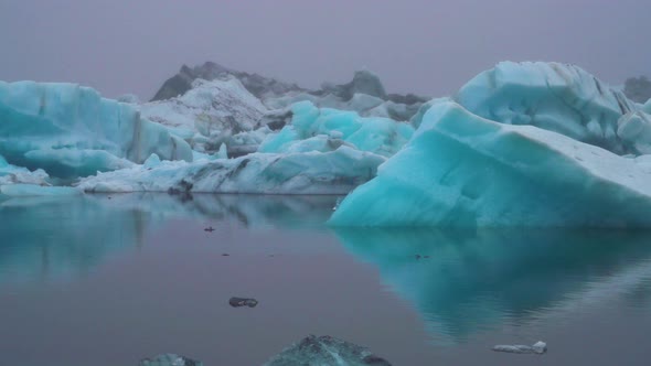 Icebergs in Jokulsarlon Glacial Lagoon in Iceland