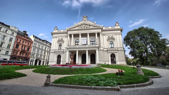 Beautiful place in Brno. Time lapse of Brno. Czech republic