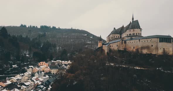 Panorama Of Vianden In Luxembourg