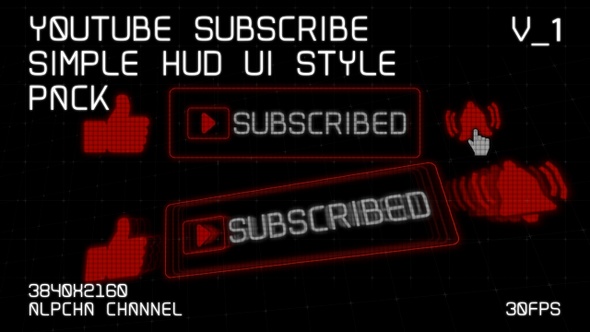 Youtube Subscribe Simple Hud Ui Style Pack V 1