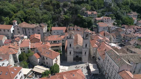 Aerial View of Old Town Kotor, Montenegro