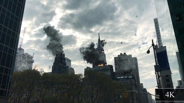New York Under Attack In War Illustration