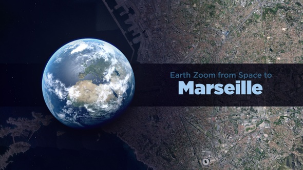 Marseille (France) Earth Zoom to the City from Space