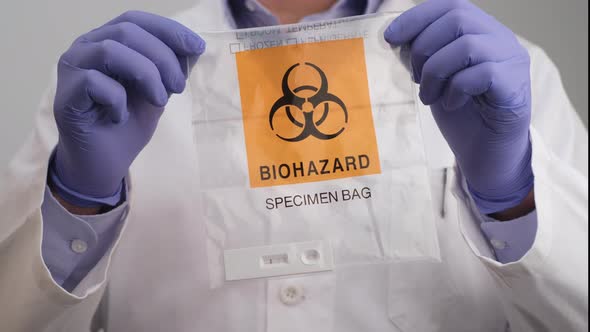 Biohazard Specimen Bag with Positive PCR Antigen Test