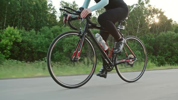 Female Athlete Training for Road Bicycle Race