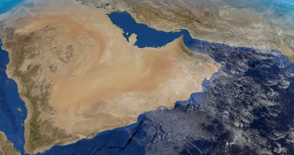 Saudi Arabian Peninsula in Earth Planet
