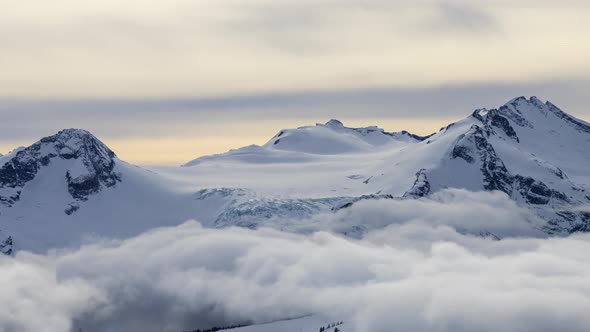 Beautiful Time Lapse View of Whistler Mountain and Canadian Nature Landscape