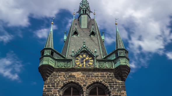 Jindrisska Tower Timelapse  the Highest Belfry in Prague