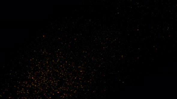 Super Slow Motion Shot of Golden Glittering Particles Isolated on Black Background at 1000 Fps