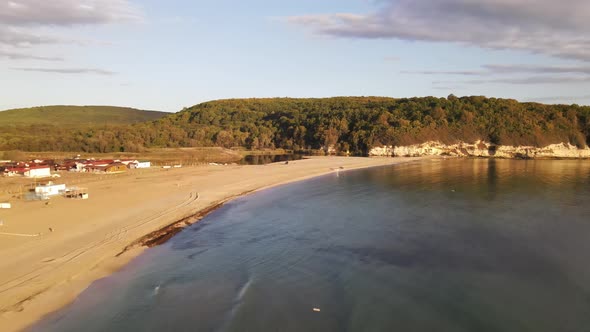 Empty Sea Beach Waves Aerial