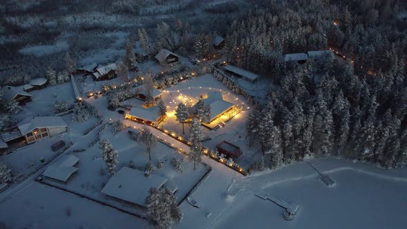 Beautiful House Lighting Captured From Drone