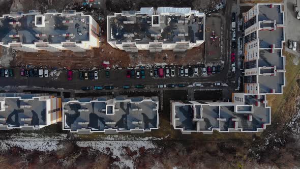 Aerial View The Opening Panorama Of The Block Under Construction Next To The Highway