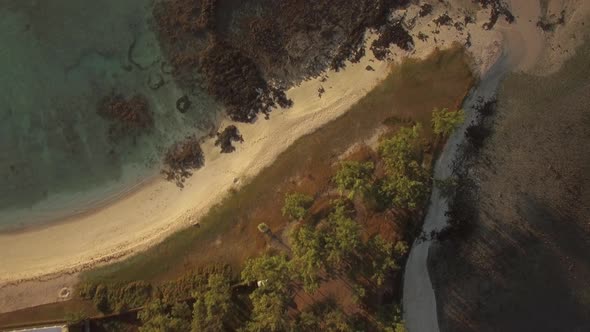 Aerial View of Coast Line of Mauritius Island