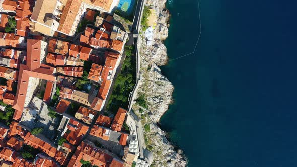 Dubrovnik, Croatia. Aerial view on old town. Vacation and adventure. Town and sea.