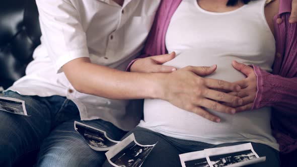 Pregnant Couple Feels Love and Relax at Home