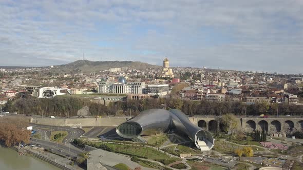 Aerial view of Rike Park. Tbilisi. Georgia